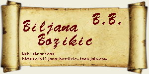 Biljana Božikić vizit kartica